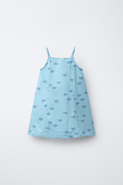 Zara ПЛАТЬЕ С РЫБНЫМ ПРИНТОМ 536230310-406-18