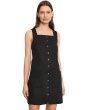 Posh Button Linen Dress