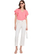 Double Flutter Sleeve Shirred Shoulder Top