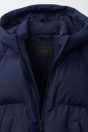 Zara Пальто НА ПОДКЛАДКЕ С КАПЮШОНОМ ВОДООТТАЛКИВАЮЩЕЕ темно-синее