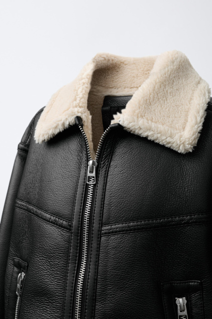 Zara КУРТКА DOUBLEFACE ИЗ ИСКУССТВЕННОЙ КОЖИ С ИМИТАЦИЕЙ ОВЧИНЫ 500273239-800-24
