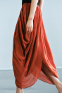 Zara АСИММЕТРИЧНАЯ ЗАДРАПИРОВАННАЯ ЮБКА-МИДИ ZW COLLECTION кирпично-красного цвета