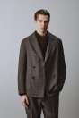 Zara ДВУБОРТНЫЙ БЛЕЙЗЕР С РИСУНКОМ ИЗ 100% ШЕРСТИ 512103156-700-46