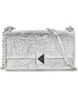 Kate Spade New York Женское мини-платье из шуршащей металлической кожи с клапаном и цепочкой через плечо в стиле деко