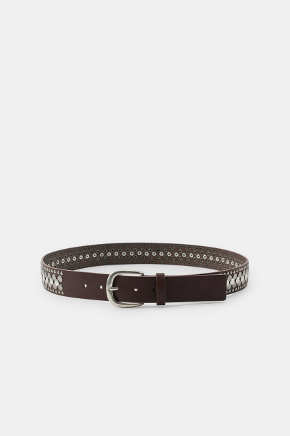 Zara КОЖАНЫЙ РЕМЕШОК С ЗАКЛЕПКАМИ 523810557-700-80