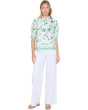 Cotton Sateen Hidden Placket Top