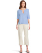 Cuffed Sleeve Split Neck