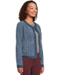 Perforated Tweed Crop Denim Jacket