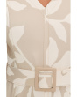 Sleevless Scuba Floral Belted Aline