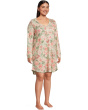 Plus Vintage Dreams Long Sleeve Nightgown With Picot Trim