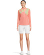 Flare Print Long Sleeve Sunsense 1/4 Zip Top