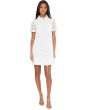 Short Sleeve Eyelet Collared Babydoll Dress