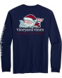 Santa Whale List Long Sleeve Pocket Tee