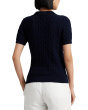 Cable-Knit Cotton Polo Sweater