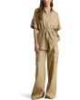 Linen Wide-Leg Cargo Pants