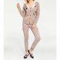 Cardigan m. Patches, taupe-ecru