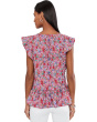 Flutter Sleeve Peplum Woven Top with Ties