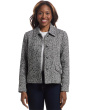 Power Play - Button Closure Herringbone Jacket with Flap Pockets Detail