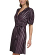 Short Balloon Sleeve Coated Dress