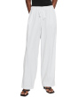 Slubby Organic Cotton Linen Straight Full Length Pants