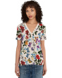 Johnny Was Женская футболка The Janie Favorite от Henley с коротким рукавом- Кэлен