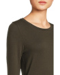 Sheer Knit Round Neck Slim Long Sleeve Tee