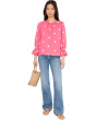 Embroidered 3/4 Sleeve Top