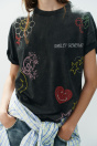 Zara ФУТБОЛКА В СТИЛЕ Б/У С НАНЕСЕНИЕМ антрацитового БЛЕСКА SMILEY®