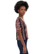 Cropped Linen V-Neck Button-Down Top