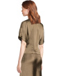 Satin Dolman Short Sleeve