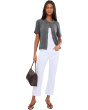 White Denim, Crop Baby Boot 5 Pockets Jeans In White