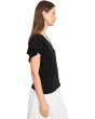 V-Neck Button Front Flutter Sleeve Top