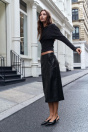 Zara ЧЕРНАЯ РУБАШКА С длинными рукавами БЕЗ рукавов