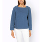 Jeansbluse mit Carr_-Ausschnitt, blue-stone-washed