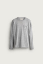 Zara Рубашка С ДЛИННЫМ РУКАВОМ ОБЫЧНОГО ПОКРОЯ, серая мелированная