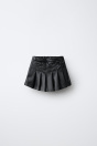 Zara Черные КОЖАНЫЕ ШОРТЫ-БЕРМУДЫ