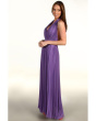 Pleated V-Neck Gown With 1" Self Belt