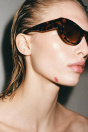 Zara СОЛНЦЕЗАЩИТНЫЕ ОЧКИ С КОШАЧЬИМ ГЛАЗОМ коричневого цвета