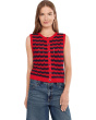 Isla Striped Button Front Vest
