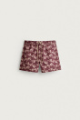Zara FLWR PRNT SWM SHRT Гранатовый красный