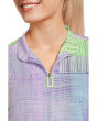 Long Sleeve Tartan Print Sunsense 1/4 Zip Top