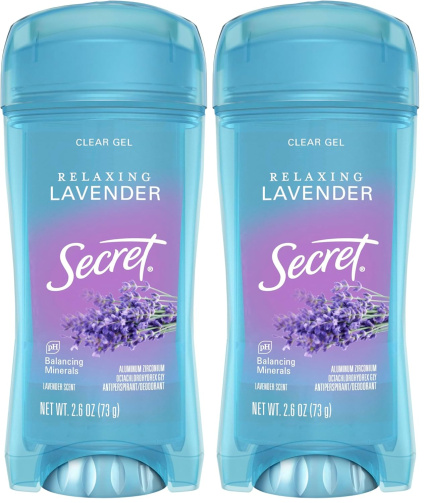 Secret Deodorant, Clear Gel, Lavender Scent | For Women | 2.6 oz | Pack of 2 | Fresh Collection