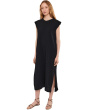 Cap Sleeve Column Dress with Conrast Cuffs