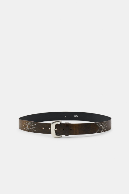 Zara Кожаный ремень С ЗАКЛЕПКАМИ 545496562-700-80