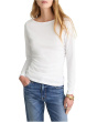 Side Ruched Slub Long Sleeve