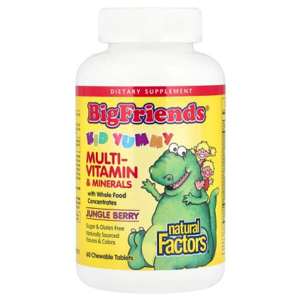 Natural Factors, Big Friends®, мультивитамины и минералы, с ягодным вкусом, 60 жевательных таблеток