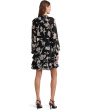 Floral Belted Crinkle Georgette Dress