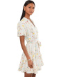 Puff Sleeve Aline Belted Mini Dress