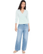 Ribbed Slub 3/4 Sleeve Surplice