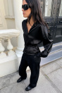 Zara АТЛАСНАЯ РУБАШКА С ЧЕРНЫМ поясом